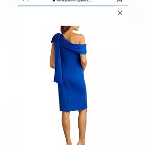 Tadashi Shoji blue one shoulder dress